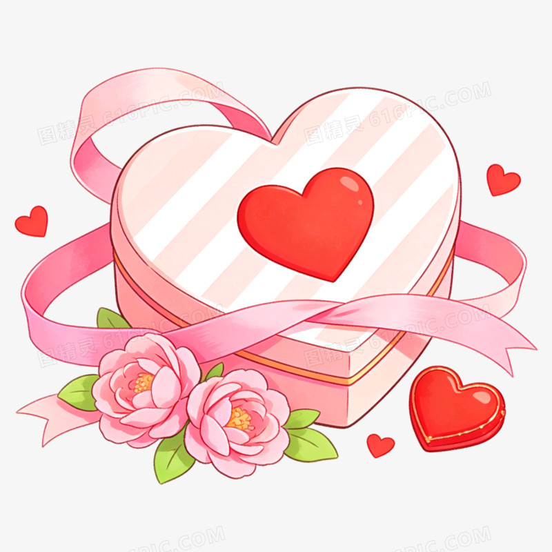 三八妇女节节日爱心礼盒免抠元素