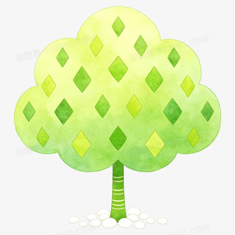 手绘创意一棵大树免抠元素