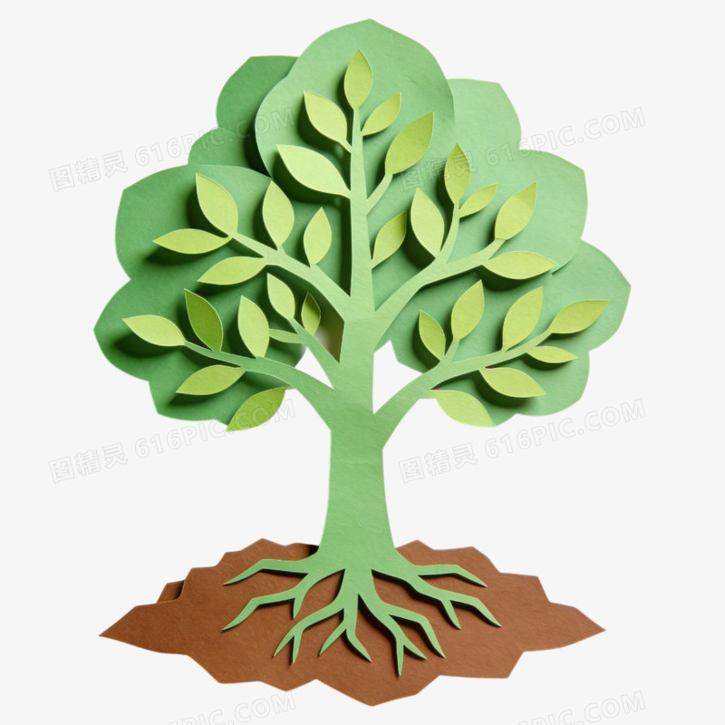 手绘创意一棵大树免抠元素