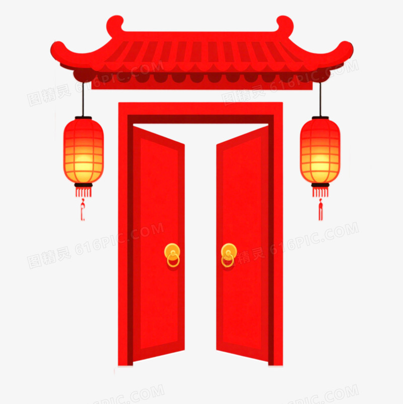 新年开门红红色大门免抠元素图片免费下载_PNG素材_编号z2ri3op0j_图精灵