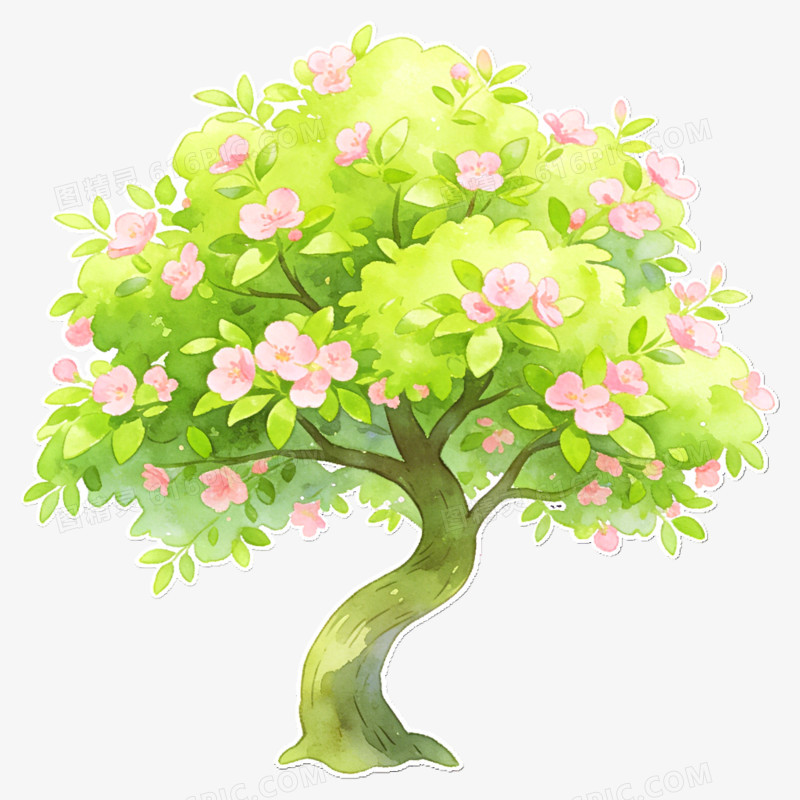手绘创意一棵大树免抠元素
