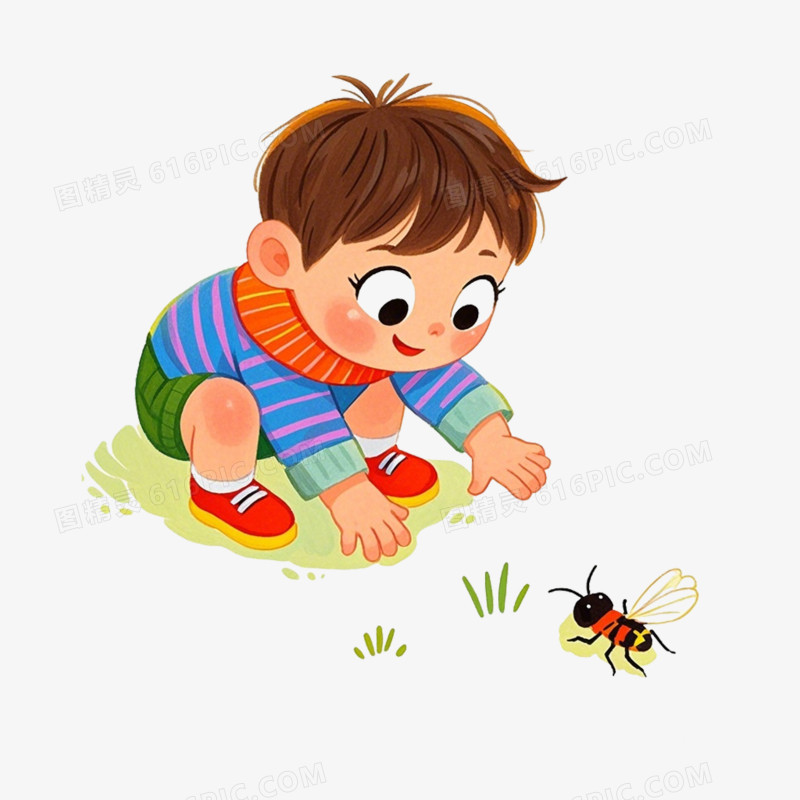 彩色卡通立春节气免抠元素