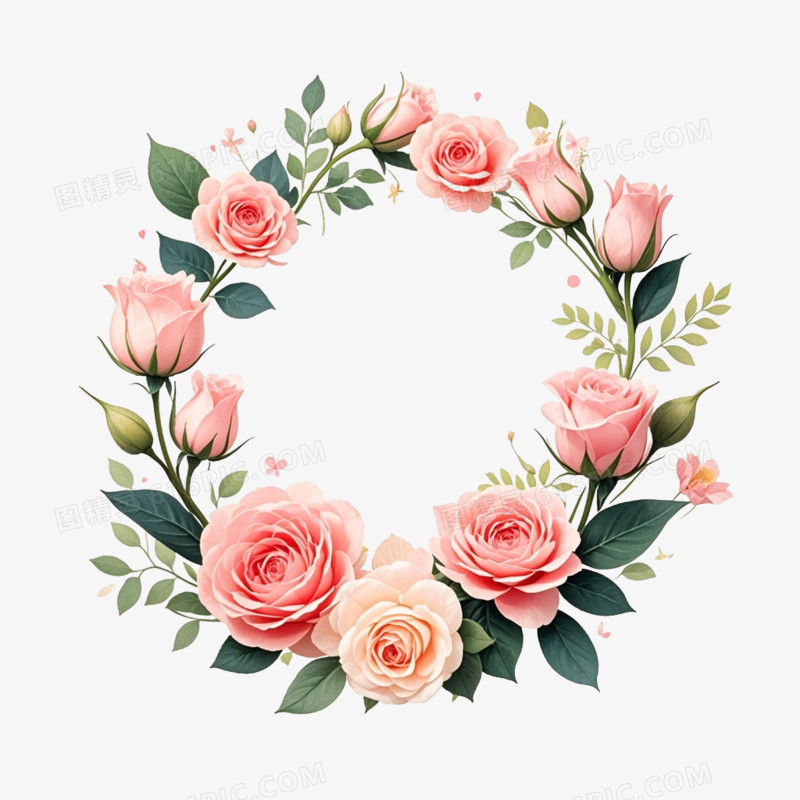 三八妇女节花卉边框花边免抠元素