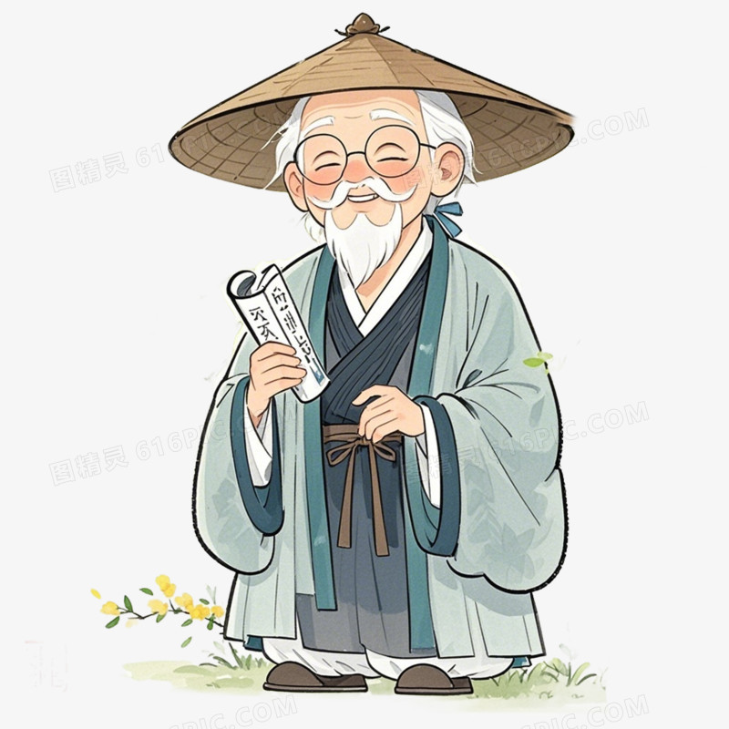 卡通老者免抠元素