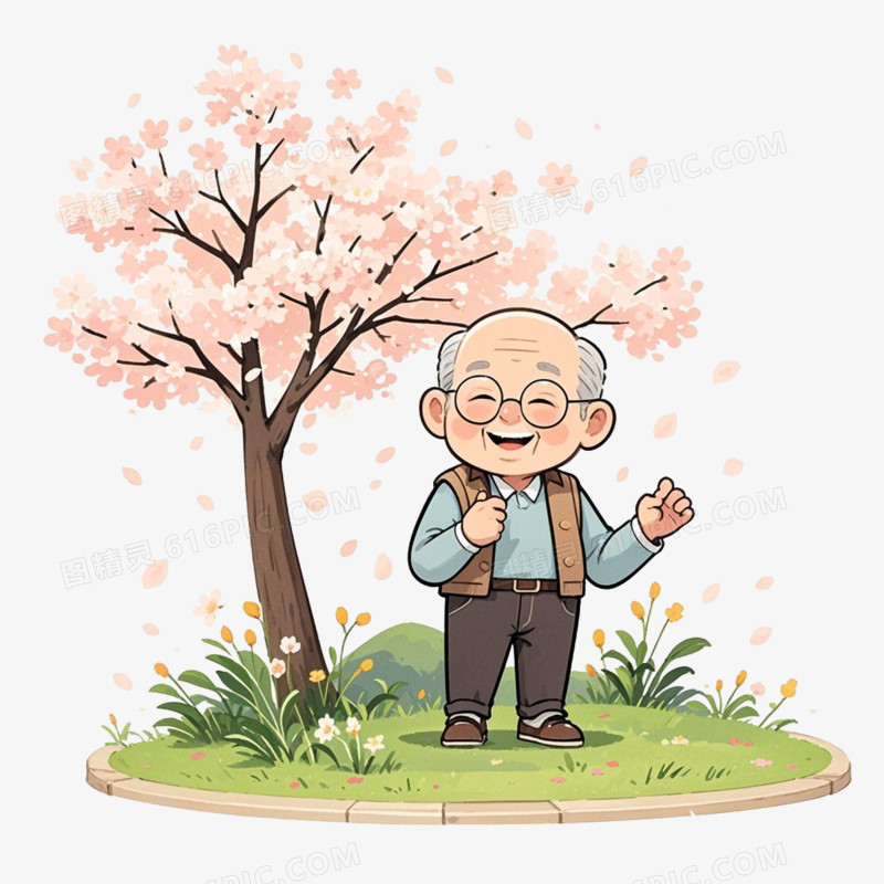 彩色卡通立春节气免抠元素