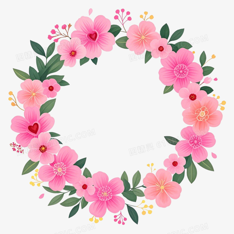 三八妇女节花卉边框花边免抠元素