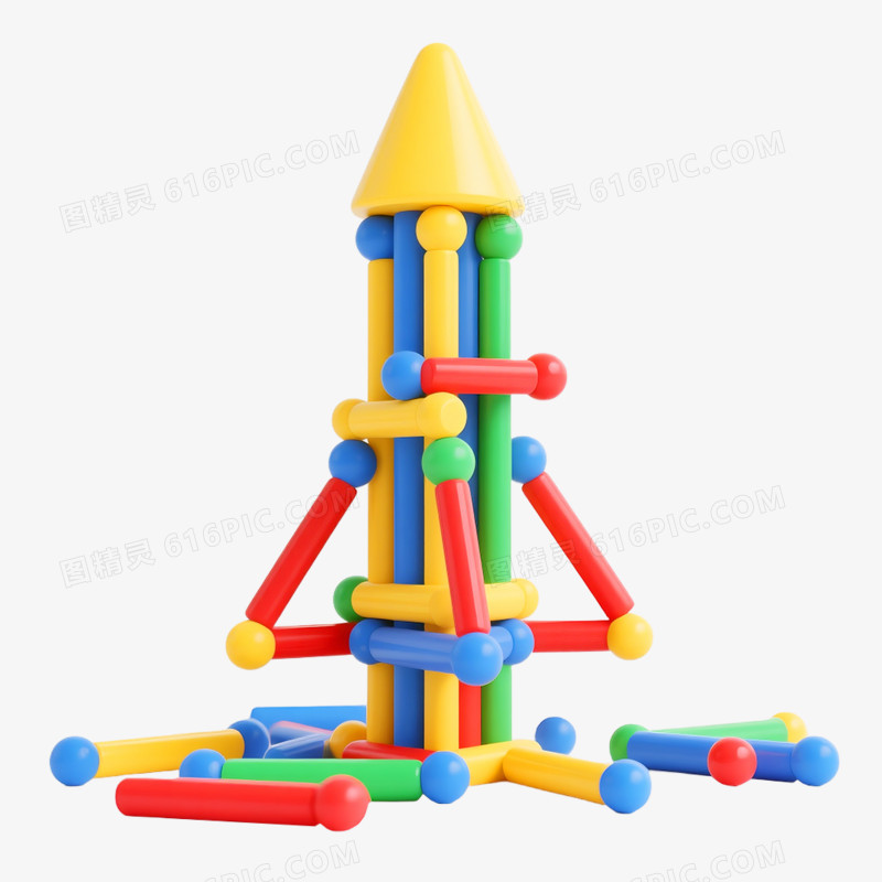 磁力棒儿童益智玩具免抠元素