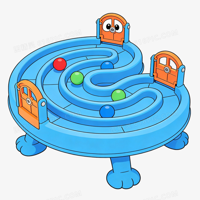 儿童益智玩具轨道迷宫免抠元素