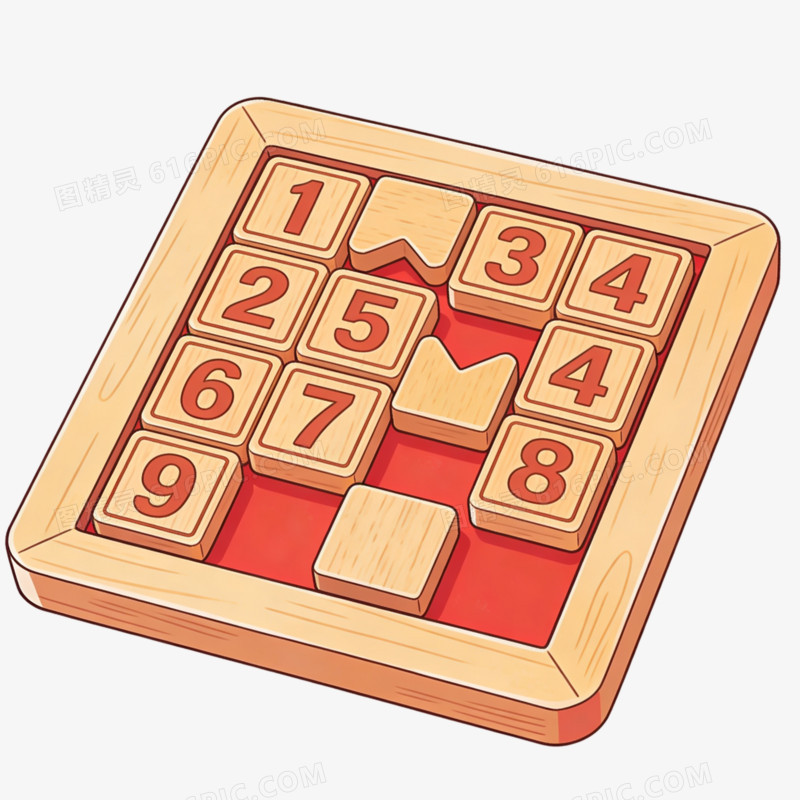 儿童益智玩具华容道免抠元素