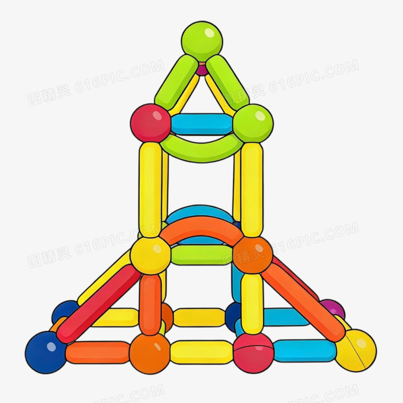 儿童益智玩具磁力棒免抠元素
