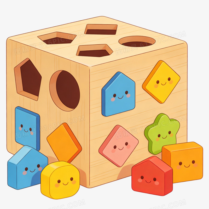 儿童益智玩具积木盒免抠元素