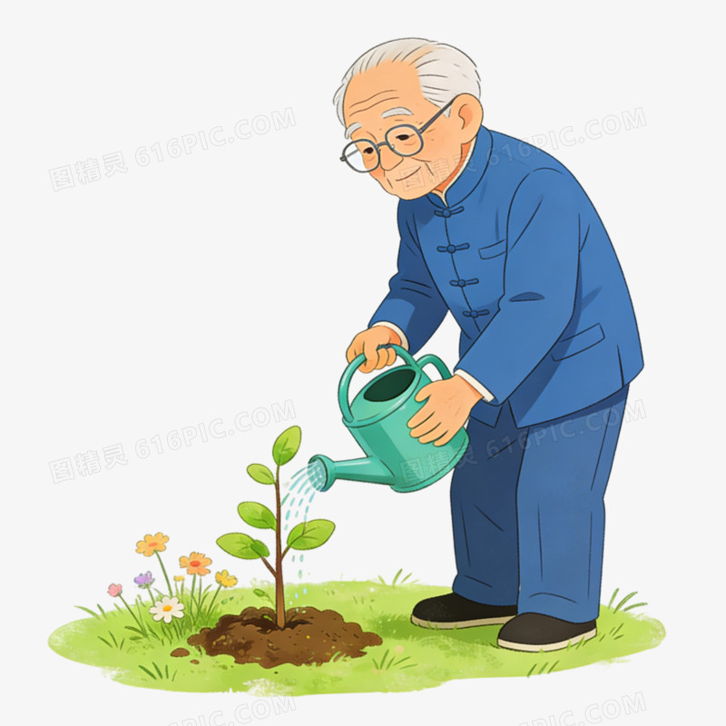 卡通手绘风植树节免抠元素