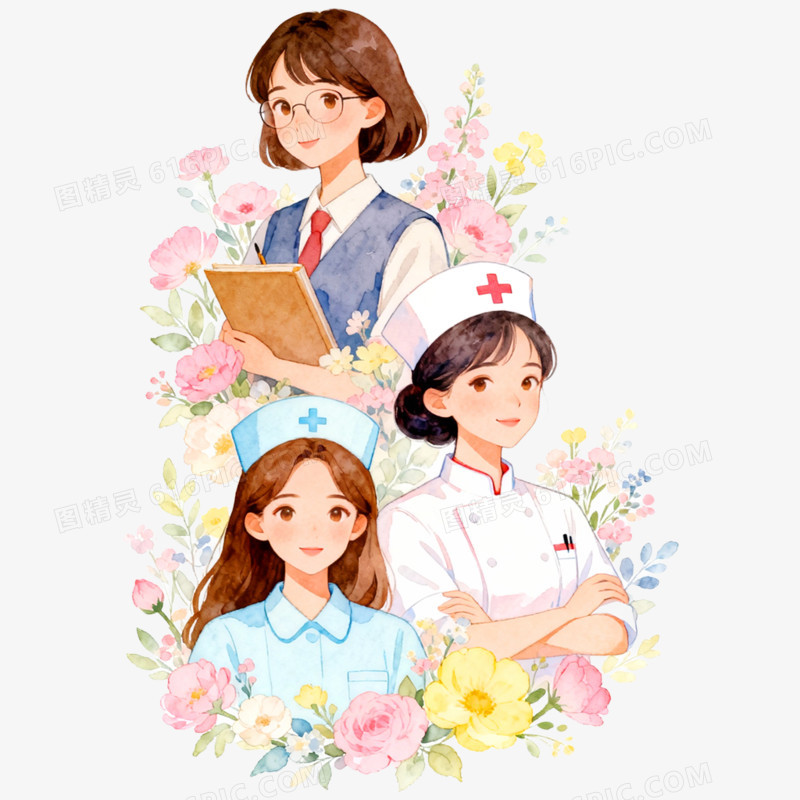 卡通手绘三八妇女节女性形象免抠元素