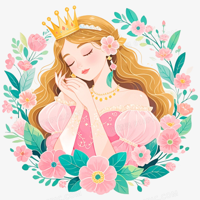 卡通手绘三八妇女节女性形象免抠元素