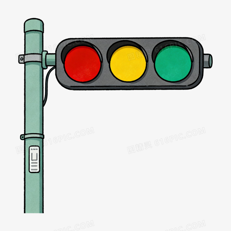扁平风红绿灯免抠元素