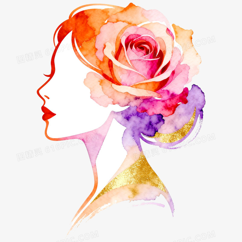 卡通手绘三八妇女节女性形象免抠元素