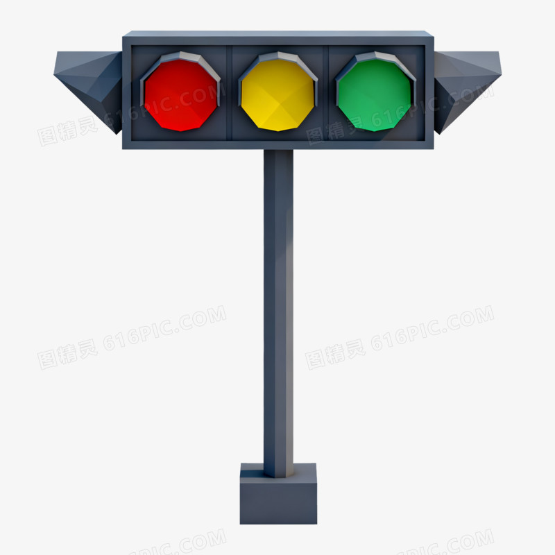 3d立体横向红绿灯免抠元素