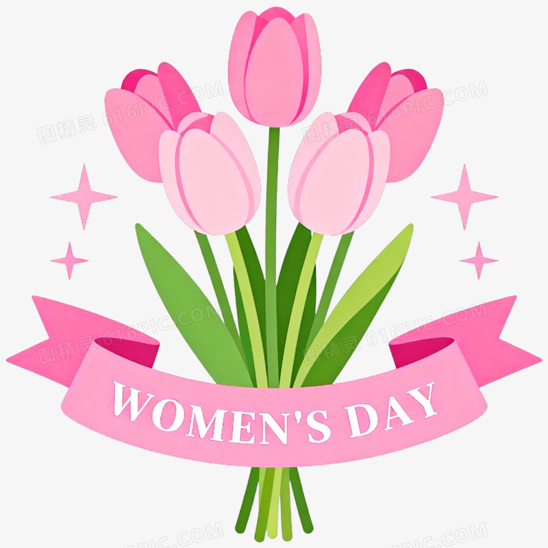 卡通手绘三八妇女节装饰免抠元素