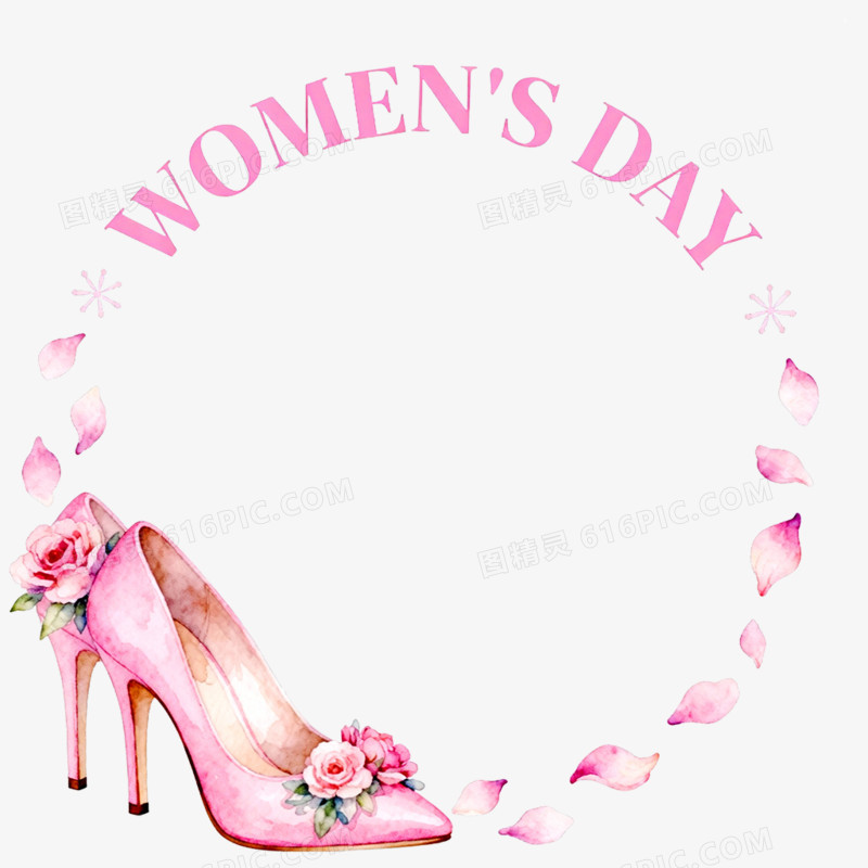 卡通手绘三八妇女节边框免抠元素