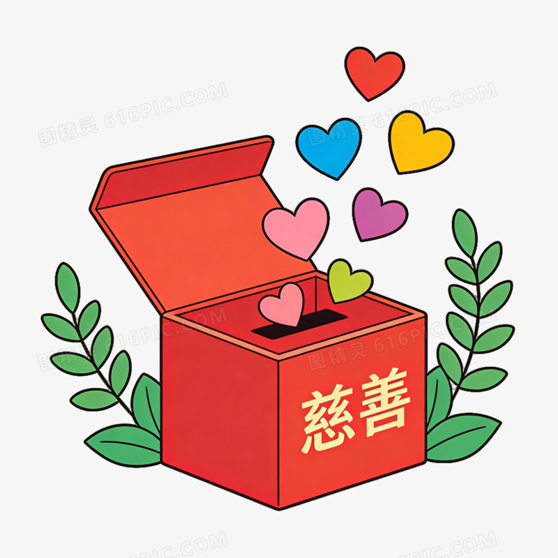 公益慈善事业慈善箱献爱心ai免抠元素