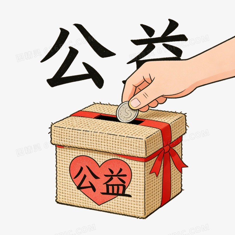 公益慈善事业公益捐款ai免抠元素