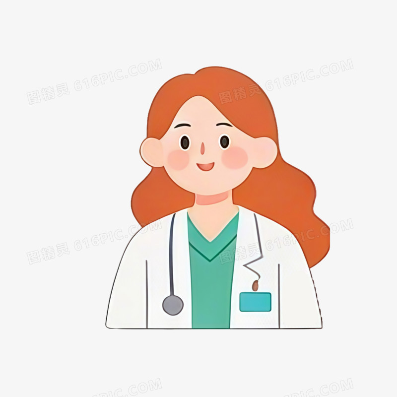 妇女节女王节女神节简画女医生插画ai免抠元素