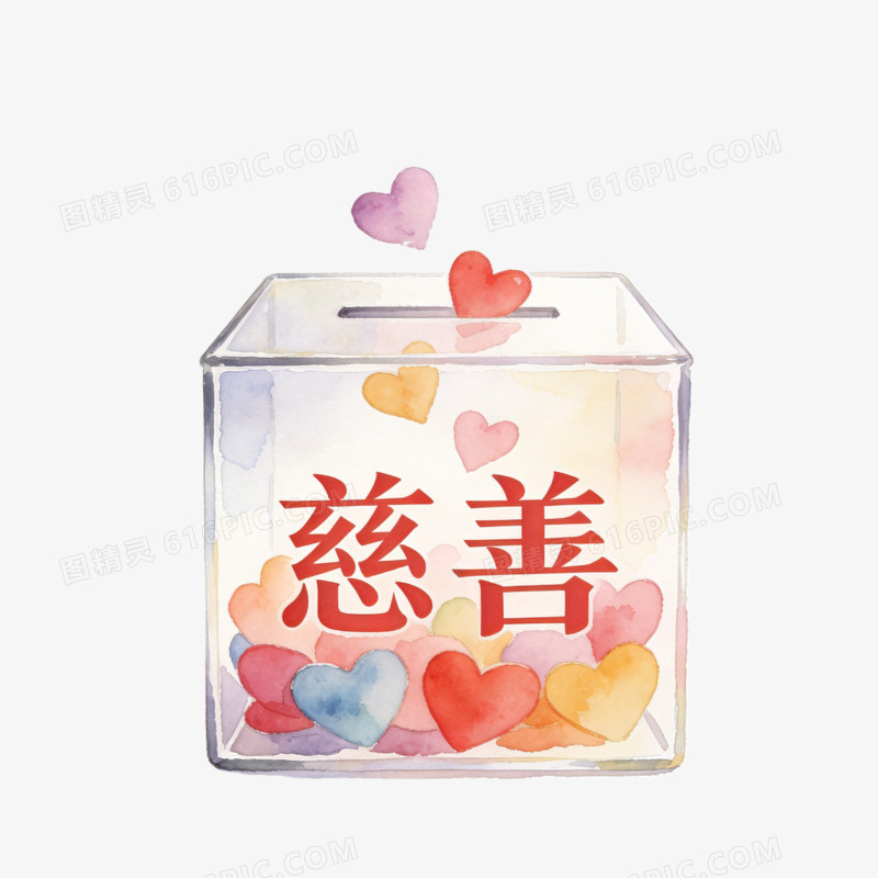 公益慈善事业慈善箱ai免抠元素插图