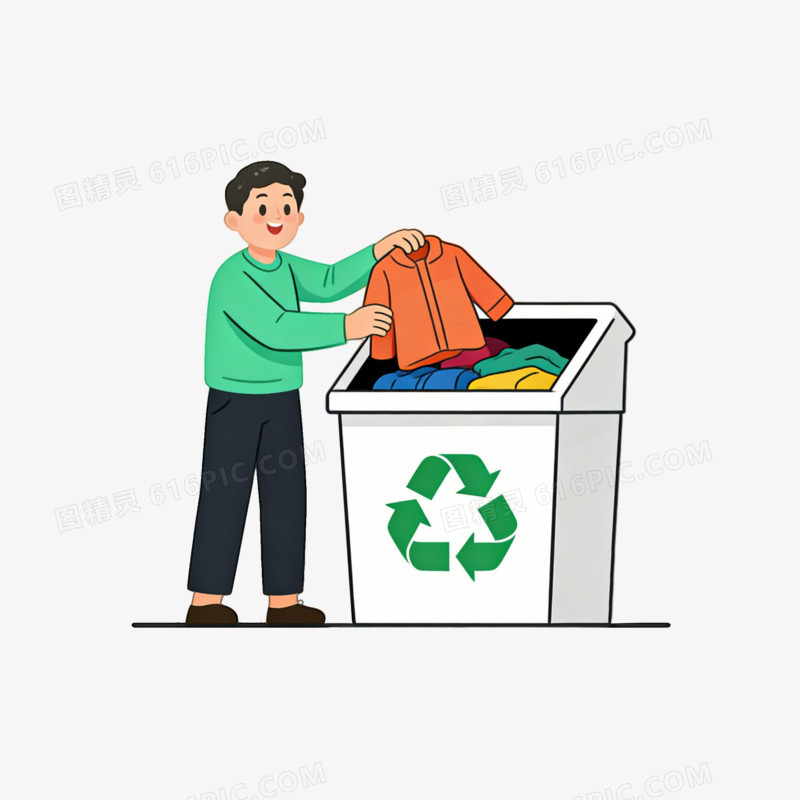 公益慈善事业回收旧衣服ai免抠元素