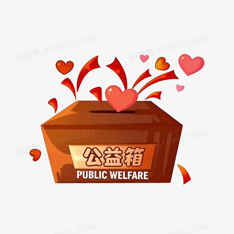 公益慈善事业公益箱插画ai免抠元素