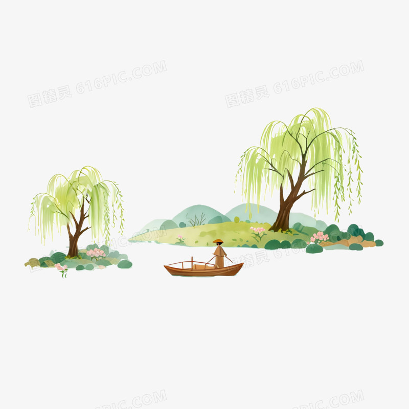 立春时节春季田野ai免抠元素