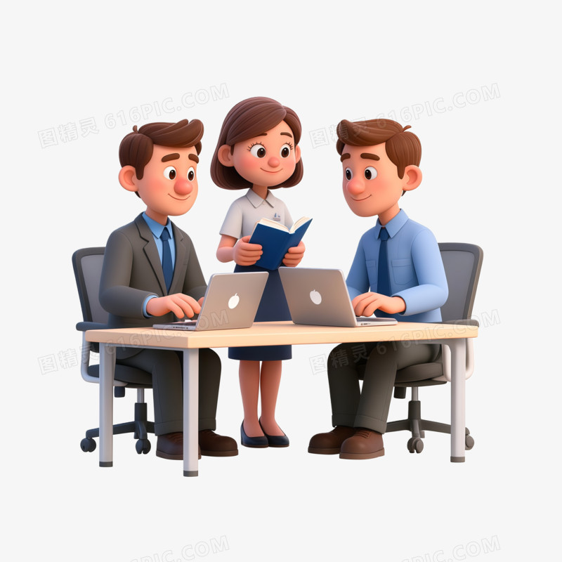 工作学习商务讨论研究交流职业办工人ai免抠元素