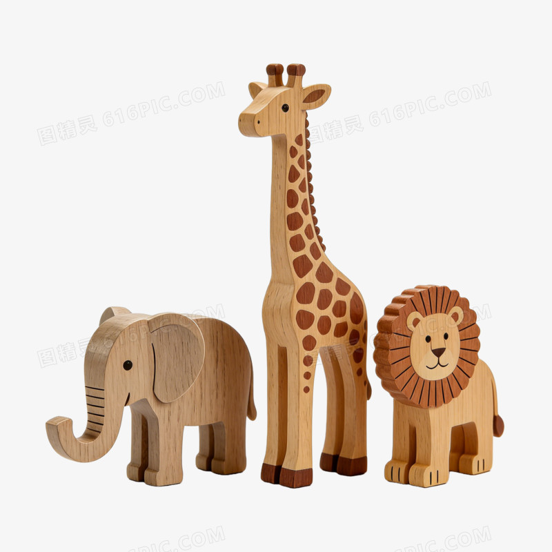 儿童益智玩具动物长颈鹿大象柿子积木ai免抠元素