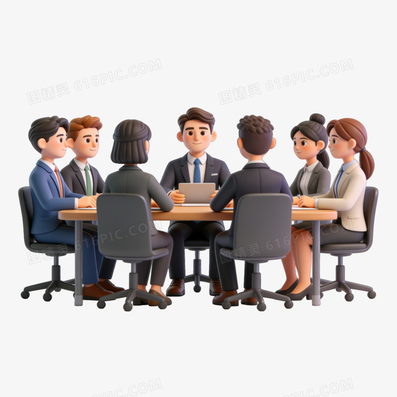 工作学习商务讨论研究交流卡通人物交流ai免抠元素