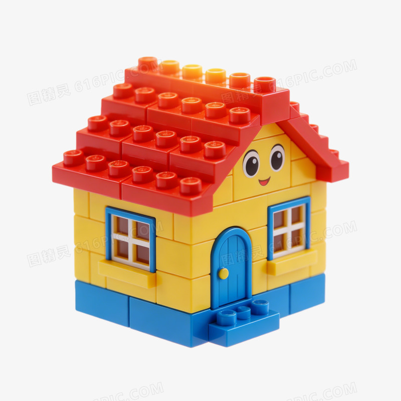 儿童益智玩具孩童房子积木ai免抠元素