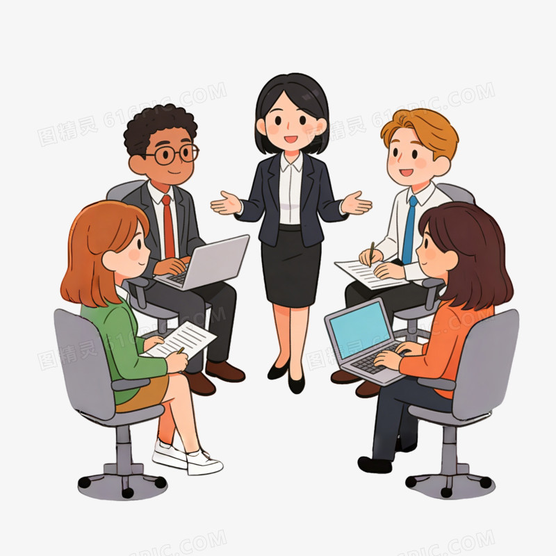 工作学习商务讨论研究交流职场工作交流ai免抠元素