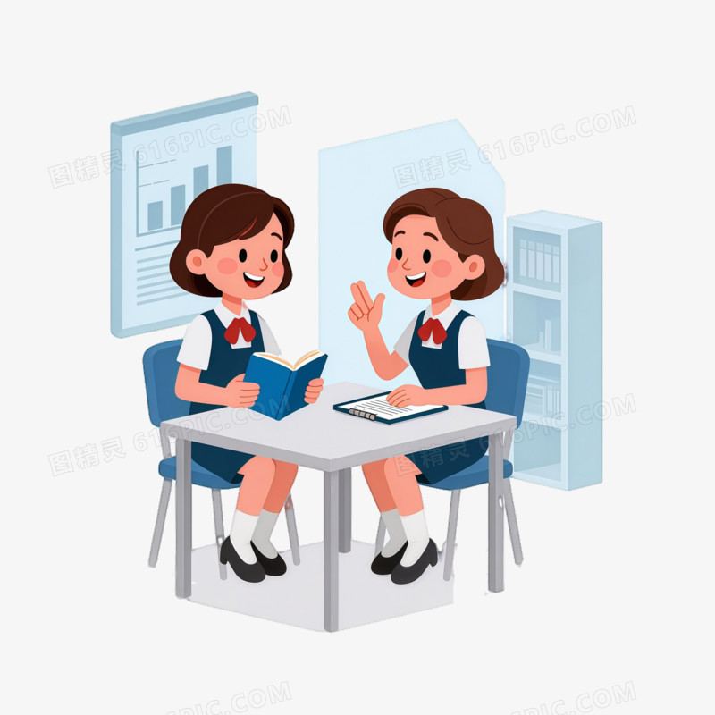 工作学习商务讨论研究交流学生交流ai免抠元素