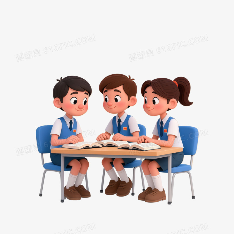 工作学习商务讨论研究学生交流ai免抠元素