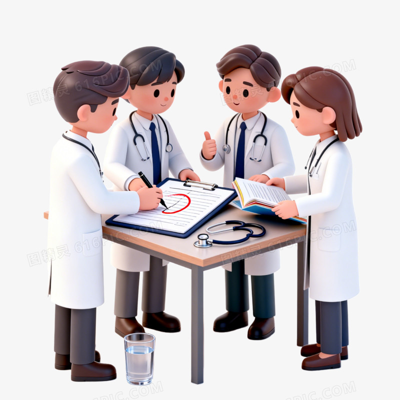 工作学习商务讨论研究交流卡通医生交流ai免抠元素