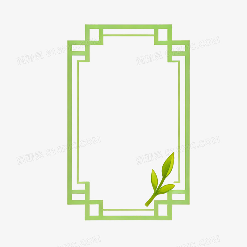 立春时节绿色边框ai免抠元素