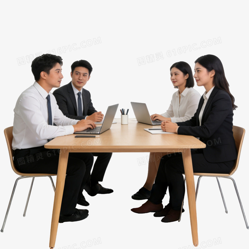 工作学习商务讨论研究交流工作中交流商谈ai免抠元素