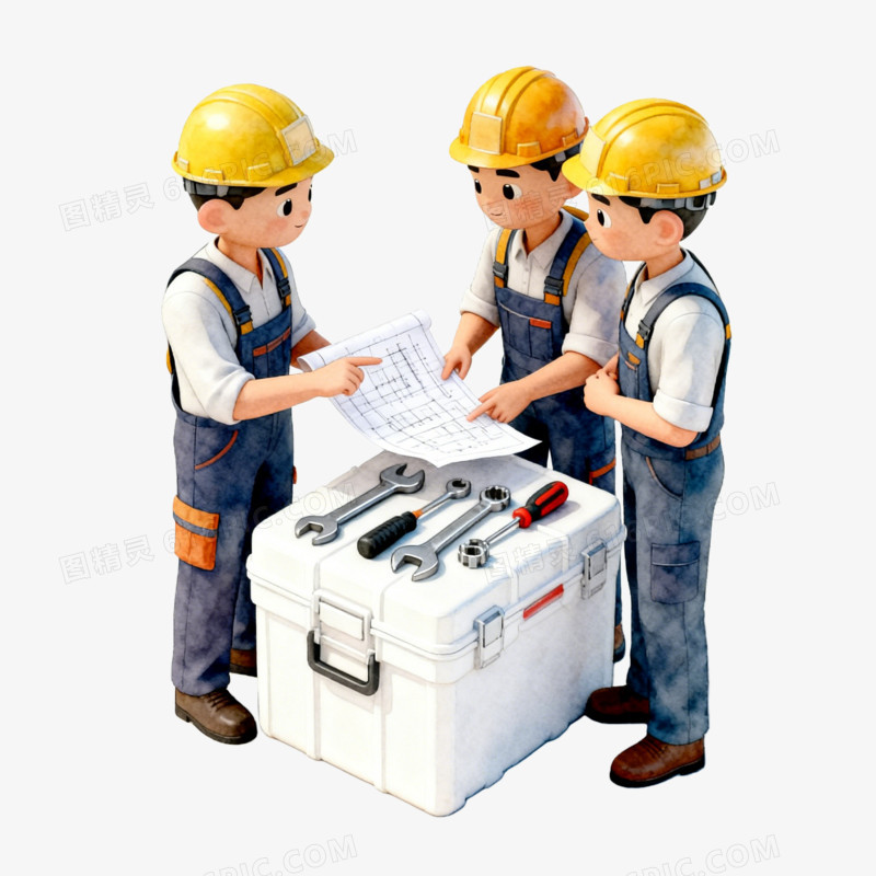 工作学习商务讨论研究交流工人交流ai免抠元素