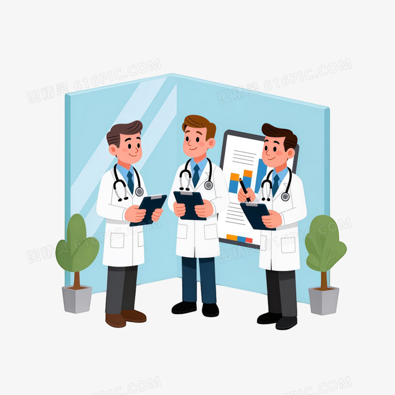 工作学习商务讨论研究交流医生工作汇报ai免抠元素