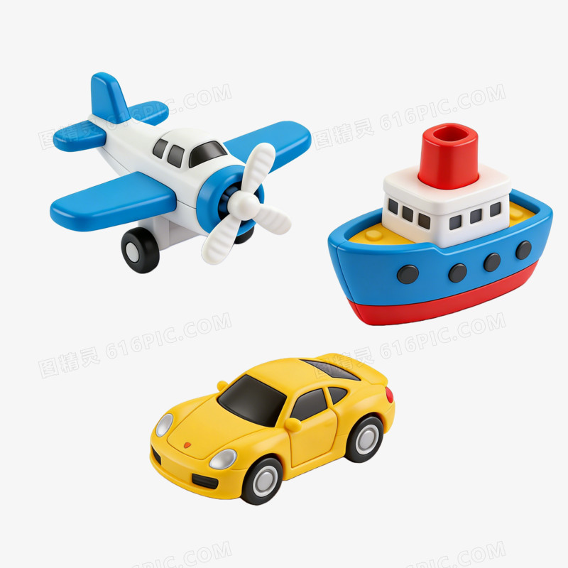 儿童益智玩具卡通积木汽车ai免抠元素