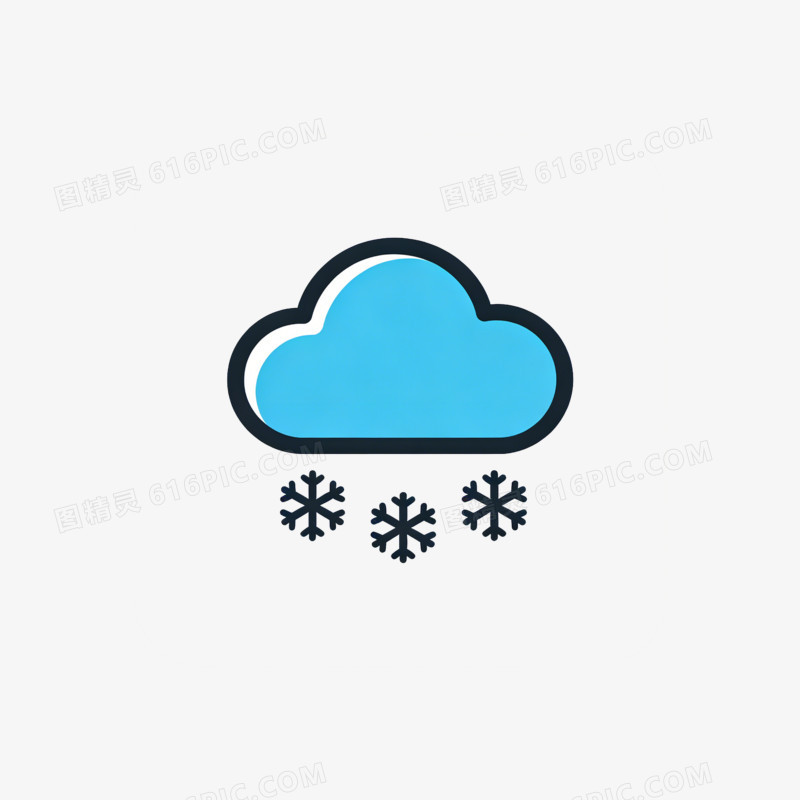 卡通天气图标小雪免抠元素