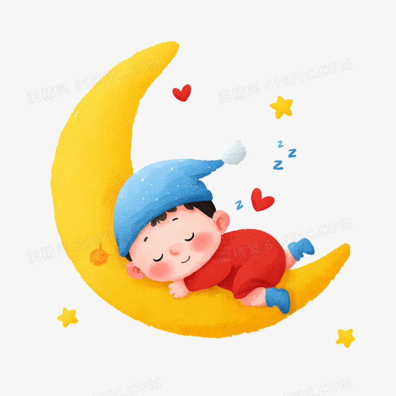 卡通手绘睡眠睡觉免抠元素