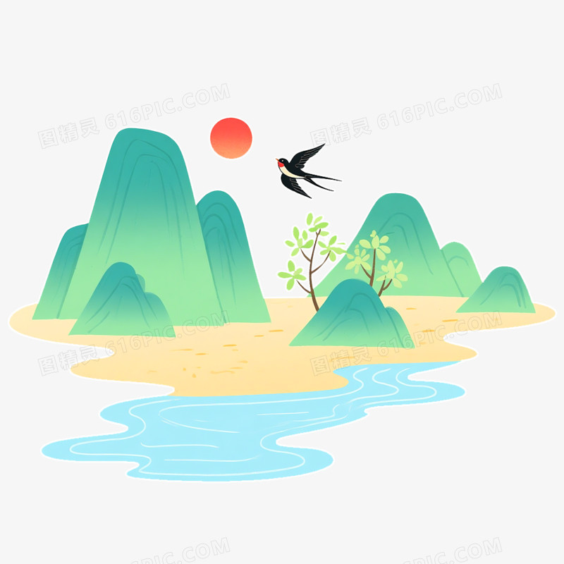 卡通手绘春天立春免抠元素