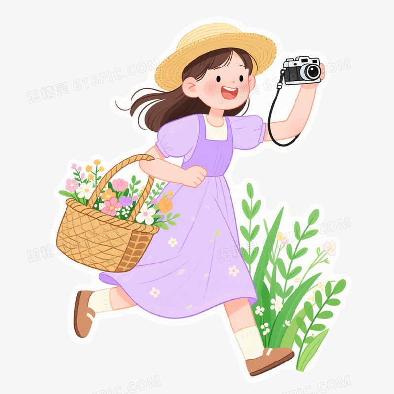 卡通手绘春天立春免抠元素