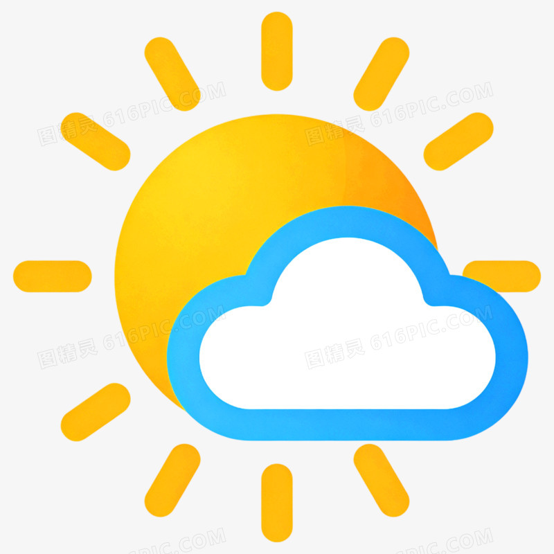 矢量天气气象图标阴多月免抠元素