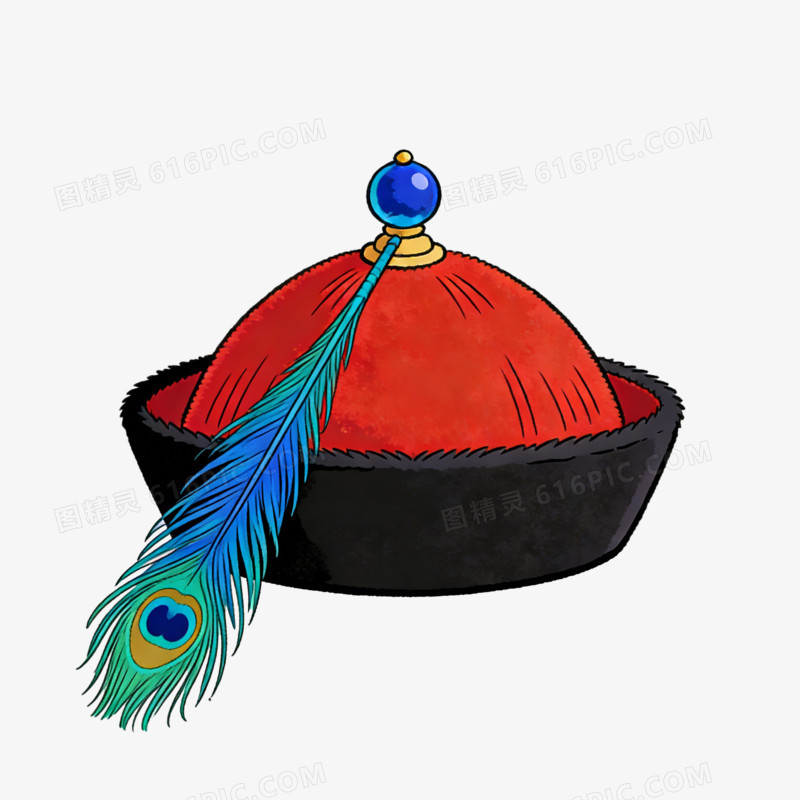 卡通清朝官帽免抠元素