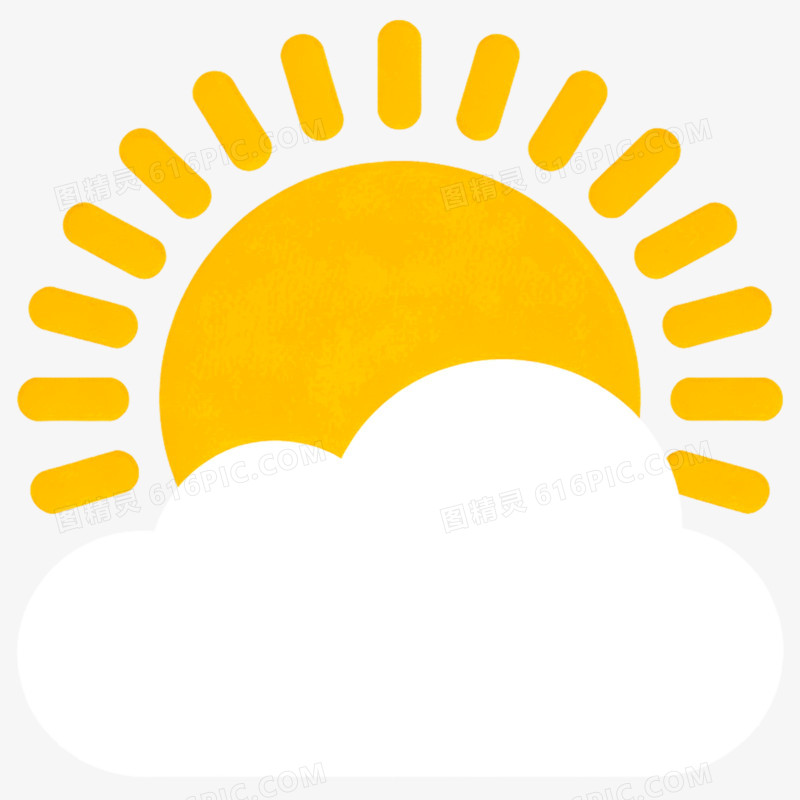 矢量天气气象图标多云阴天免抠元素